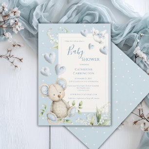 Kleiner Vogel erzählte mir Blaue Maus-Baby-Party Einladung