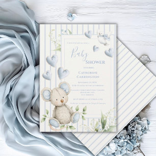 Kleiner Vogel erzählte mir Blaue Maus Baby Shower Einladung