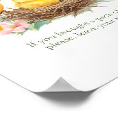 Kleiner Vogel Federbaby Dusche Windel Gewinnspiel  Poster (Ecke)