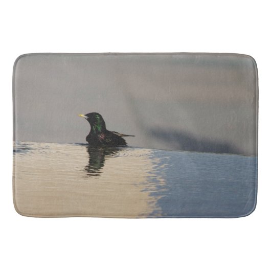 Kleiner Vogel im Wasser Badematte (Vorderseite)