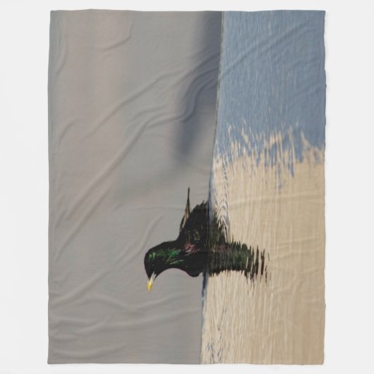 Kleiner Vogel im Wasser Fleecedecke (Vorderseite)