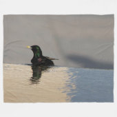 Kleiner Vogel im Wasser Fleecedecke (Vorderseite (Horizontal))