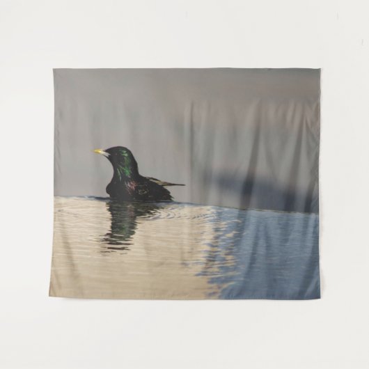 Kleiner Vogel im Wasser Wandteppich (Vorderseite (Horizontal))