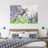 Kleiner Vogel in Lavender Leinwanddruck (Insitu (Schlafzimmer))