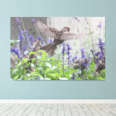 Kleiner Vogel in Lavender Leinwanddruck (Insitu (Holzboden))