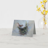 Kleiner Vogel Karte (Gelbe Blume)