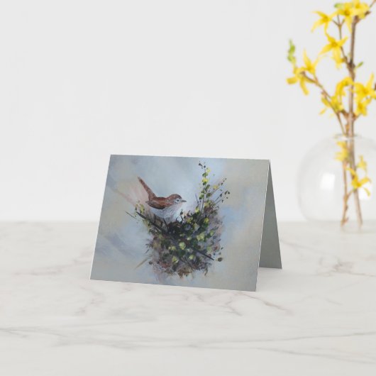 Kleiner Vogel Karte (Gelbe Blume)