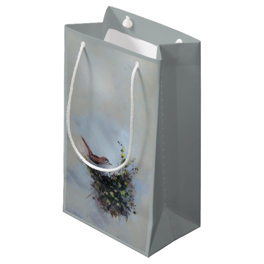 Kleiner Vogel Kleine Geschenktüte (Vorderseite Schrägansicht)