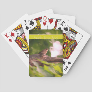 Kleiner Vogel mit leuchtendem Zitronengrün Spielkarten