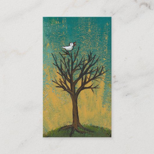 Kleiner Vogel singt Spaß hübsche ursprüngliche Visitenkarte (Vorderseite)
