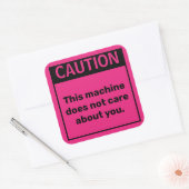 Kleiner Vorsichtsaufkleber für Parody-Warnung Quadratischer Aufkleber (Umschlag)