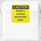 Kleiner Vorsichtsaufkleber für Parody-Warnung Quadratischer Aufkleber (Tasche)