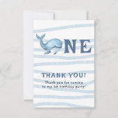 Kleiner Wal 1. Geburtstag unter dem Meer Dankeskarte (Vorderseite)