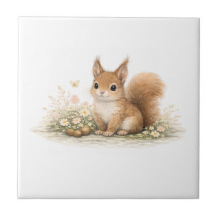 Kleiner Wald Freund Eichhörnchen Fliese
