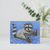 Kleiner Waschbär Postkarte (Stehend Vorderseite)