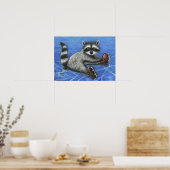 Kleiner Waschbärendruck Poster (Küche)