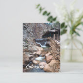 Kleiner Wasserfall am Fuß des Campo Tencia Postkarte (Stehend Vorderseite)