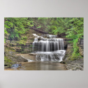 Kleiner Wasserfall, Buttermilk Falls Staat Park, N Poster