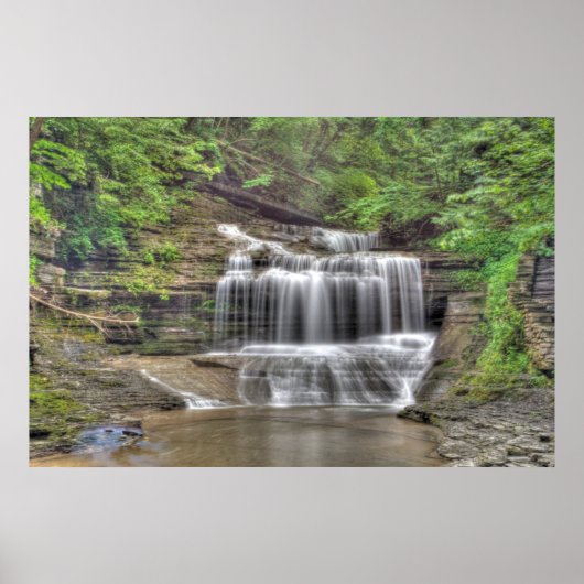Kleiner Wasserfall, Buttermilk Falls Staat Park, N Poster (Vorne)