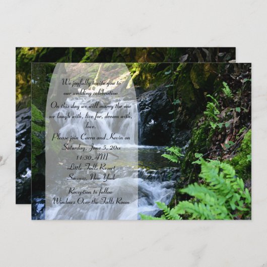Kleiner Wasserfall Einladung zur Hochzeit (Vorne/Hinten)