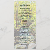 Kleiner Wasserfall im Herbst Park Hochzeitsprogram Programm (Rückseite)