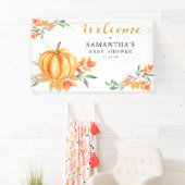 Kleiner Wasserfarbe Pumpkin Baby Dusche Willkommen Banner (Insitu)