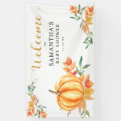 Kleiner Wasserfarbe Pumpkin Baby Dusche Willkommen Banner (Vertikal)