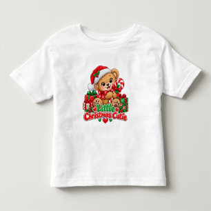 Kleiner Weihnachts-Teddybär-Mädchen Kleinkind T-shirt