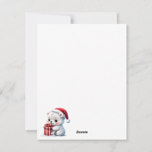 Kleiner Weihnachtsbär Feiertagskarte (Rückseite)