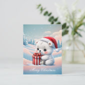 Kleiner Weihnachtsbär Feiertagskarte (Stehend Vorderseite)