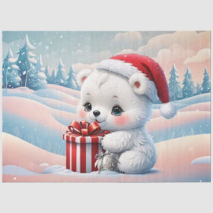 Kleiner Weihnachtsbär Seidenpapier
