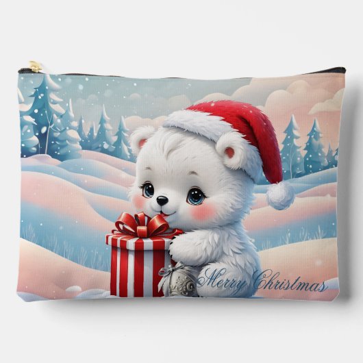 Kleiner Weihnachtsbär Zubehörtasche (Vorderseite)
