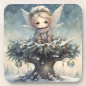 Kleiner Weihnachtsgel Getränkeuntersetzer (Vorderseite)