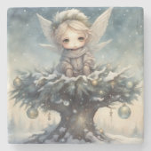 Kleiner Weihnachtsgel Steinuntersetzer (Vorderseite)