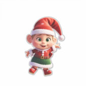 Kleiner Weihnachtsmann Aufkleber (Vorderseite)