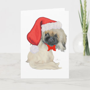 Kleiner Weihnachtsmann Pekingese Feiertagskarte