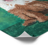 Kleiner weißer Hund nach dem Bad - Kunstdrucke Poster (Ecke)