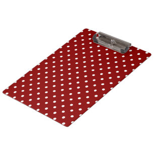 Kleiner weißer Polka mit rotem Hintergrund Klemmbrett