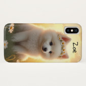 Kleiner, weißer Spitz-Welpe Case-Mate iPhone Hülle (Rückseite (Horizontal))
