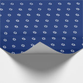 Kleiner weißer Star von David Navy Blue Geschenkpapier (Ecke)