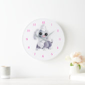 Kleiner Welpe Große Wanduhr (Zuhause)