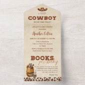 Kleiner Western Cowboy Babydusche All In One Einladung (Innen Boden)