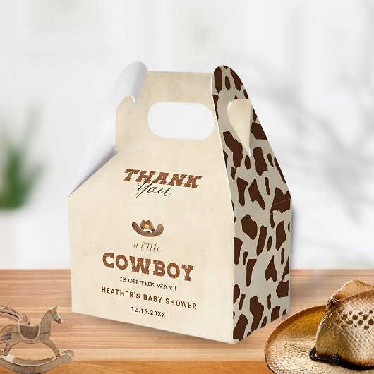 Kleiner Western Cowboy Babydusche Geschenkschachtel