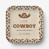 Kleiner Western Cowboy Babydusche Pappteller (Vorderseite)
