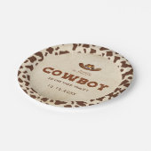 Kleiner Western Cowboy Babydusche Pappteller (Schrägansicht)