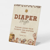 Kleiner Western Cowboy Babydusche Windelwindeln Sockelschild (Vorderseite)