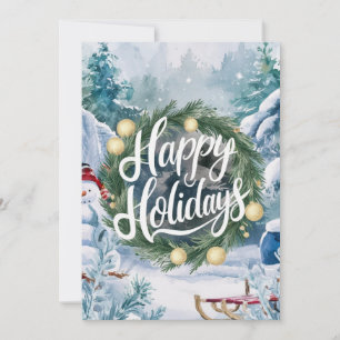 Kleiner Whimsical Snow Happy Winter Feiertagskarte