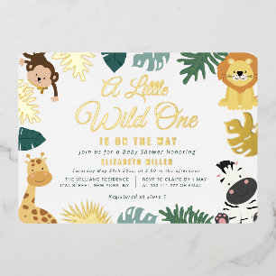 kleiner Wilder Safari-Wald-Babyparty Folieneinladung