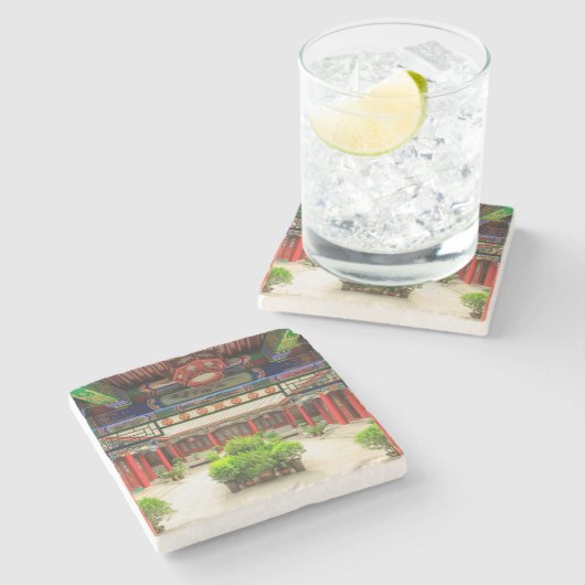 Kleiner Wildgans-Tempel, China Steinuntersetzer (Seitenansicht)