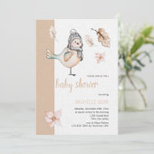 Kleiner Winter-Sparrow mit Pom-Hut Einladung (Stehend Vorderseite)